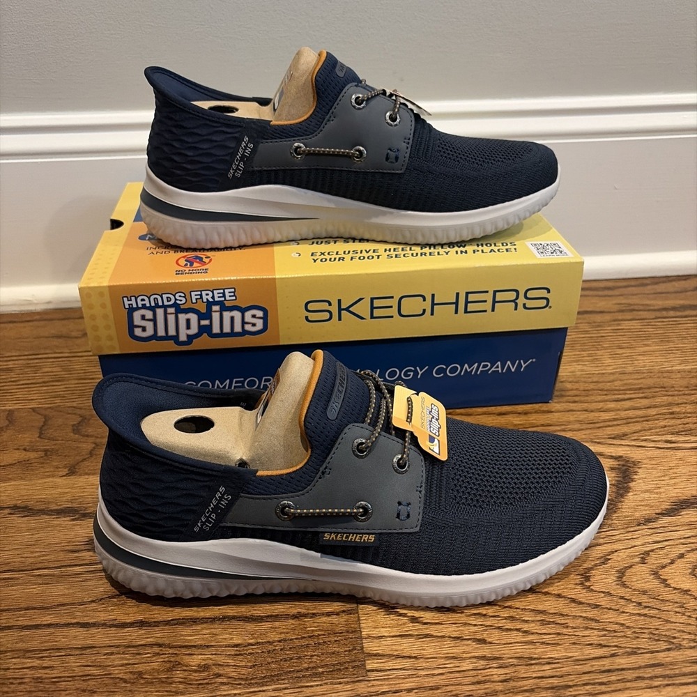 Skechers Delson 3.0 Roth Navy Bungee Slip Ins Boat Shoes Men's Size 9